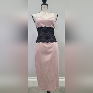 Arden B Black Lace and Blush Pink Dress